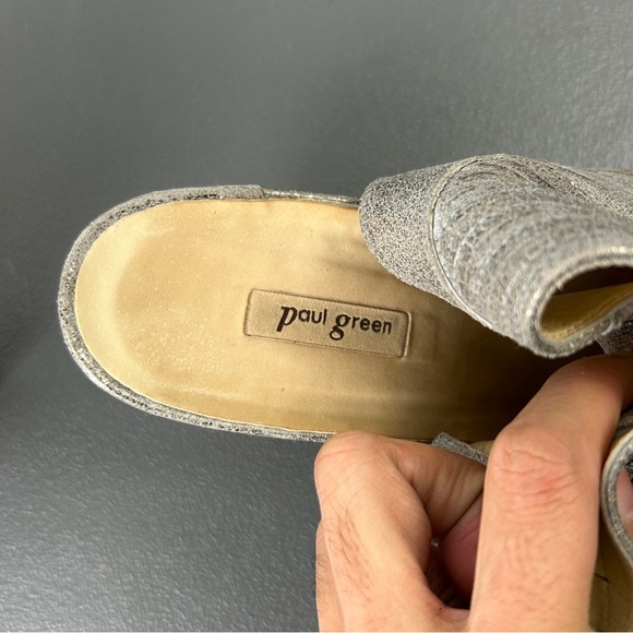 Paul Green Leather Metallic Heels - Picture 9 of 10